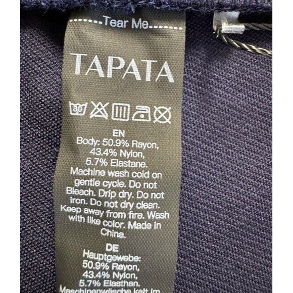 Tapata Wide Leg Capri Pants Navy Versatile Pockets High Waist Casual Large NEW - Picture 7 of 14